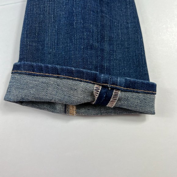 American Eagle Jean Women 8 Skinny Dark Blue Whisker Cone Stretch Denim USA Made - Picture 10 of 16